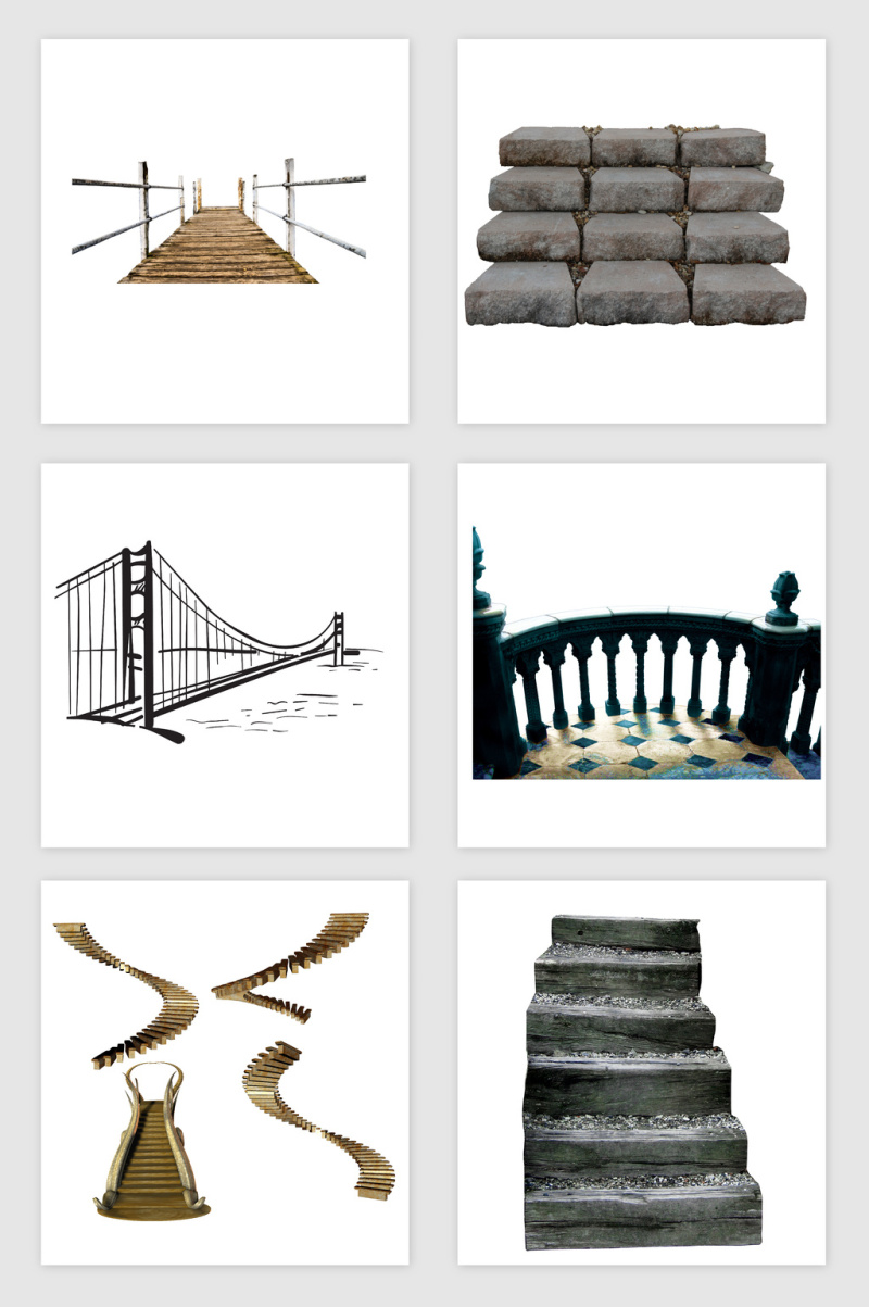 小径台阶阳台PNG免抠素材