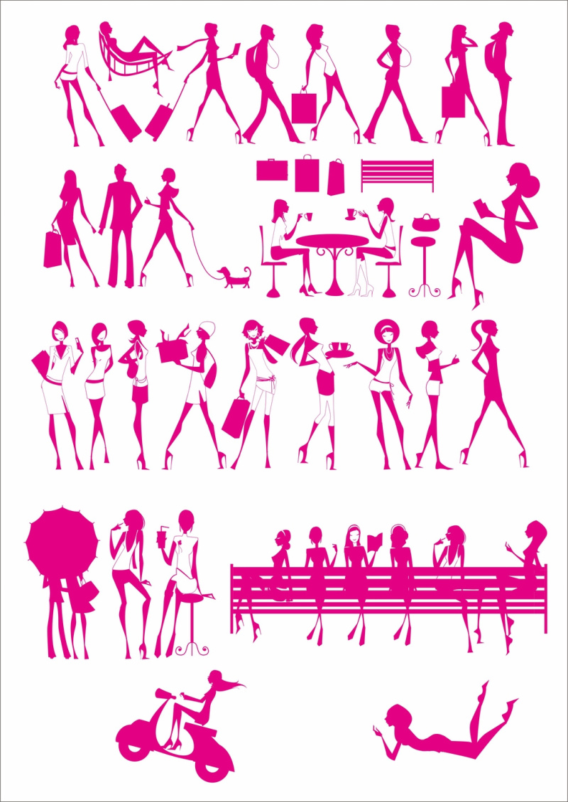 时尚女性人物剪影