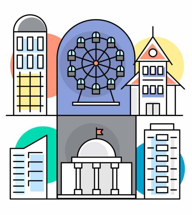 线性城市建筑物