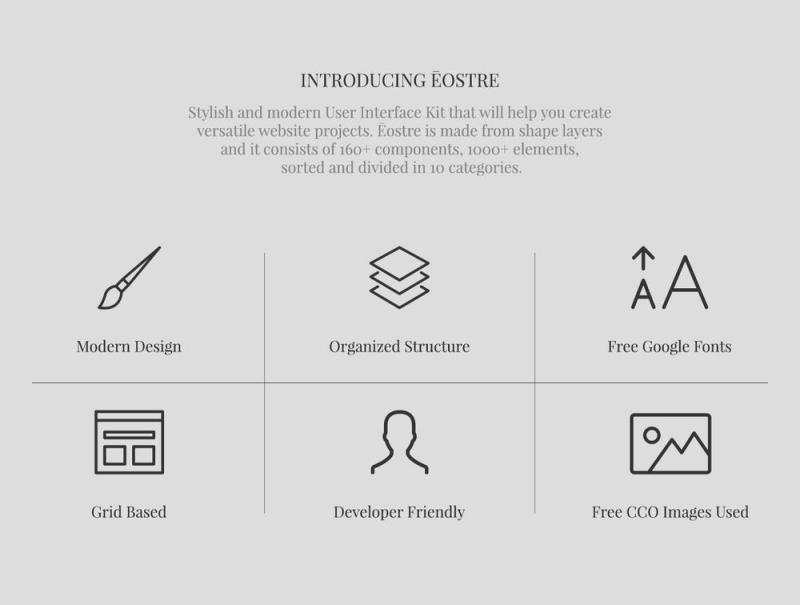 用于多功能网站项目的时尚UI工具包，Eostre UI工具包