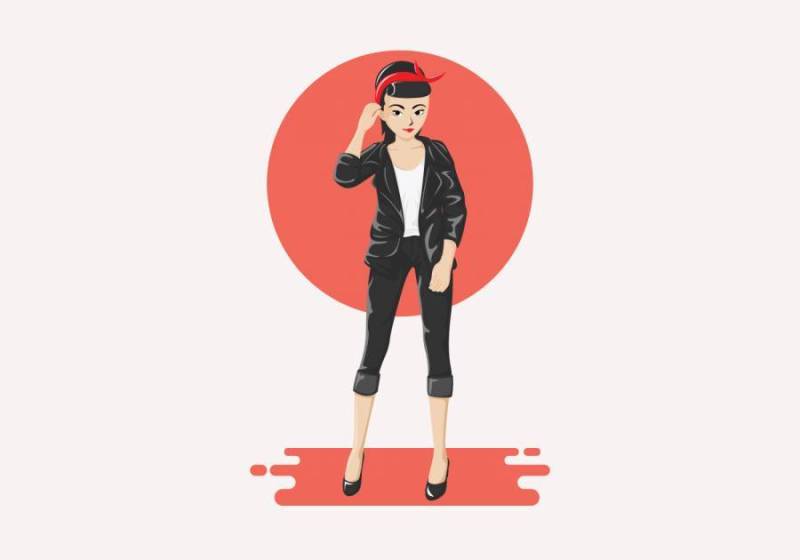 加油机女孩矢量