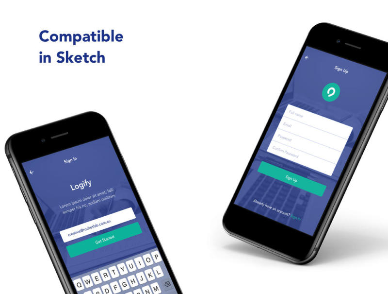Sketch iOS UI Kit适用于您的下一个项目。，Logify UI Kit