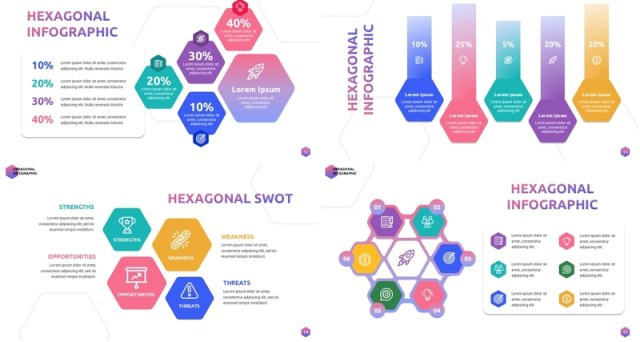 六边形信息图表PPT模板可插图Hexagon Infographic - No IMG