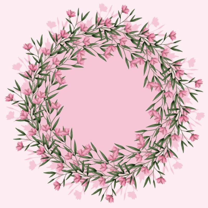 矢量粉红色的花环