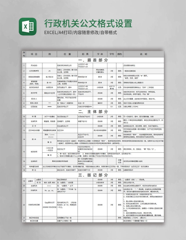 行政机关公文格式设置大全excel表格 行政机关公文格式设置大全excel表格