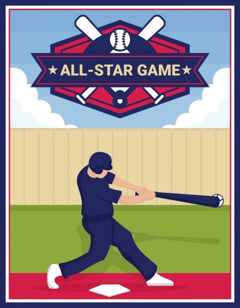棒球全明星矢量海报