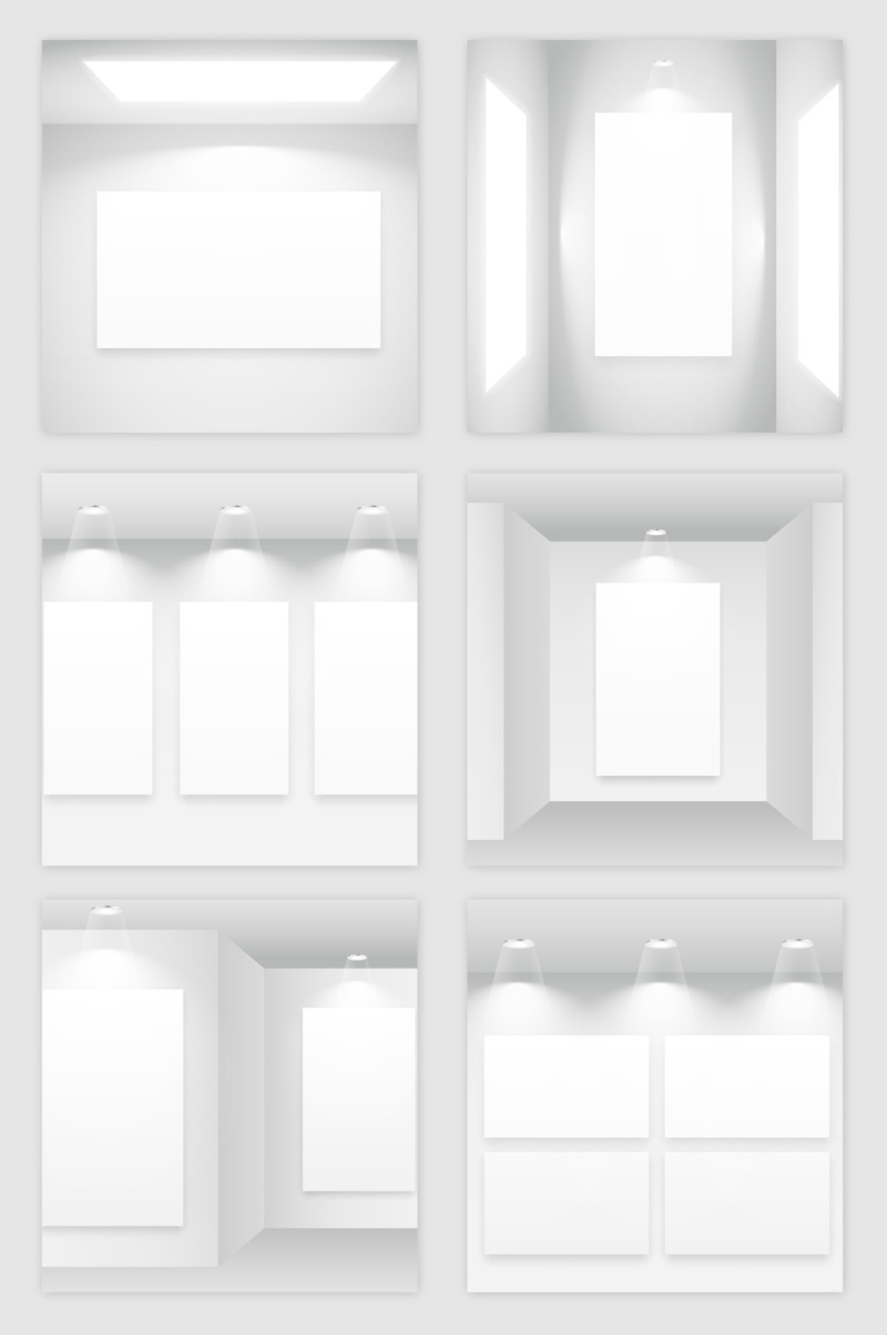 3D空间白色灯光效果矢量素材