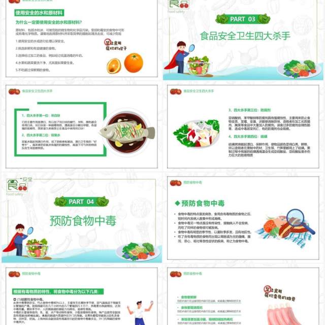 卡通全国食品卫生法宣传周PPT模板 卡通全国食品卫生法宣传周PPT模板