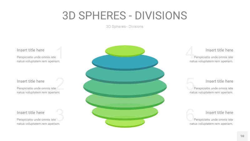 浅绿色3D球体切割PPT信息图10