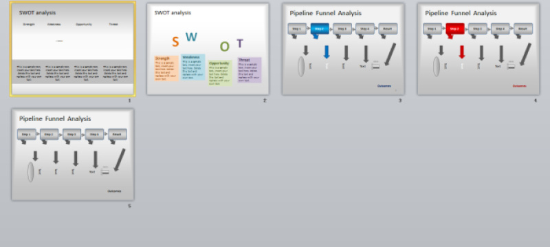 SWOT商务PPT图表模板