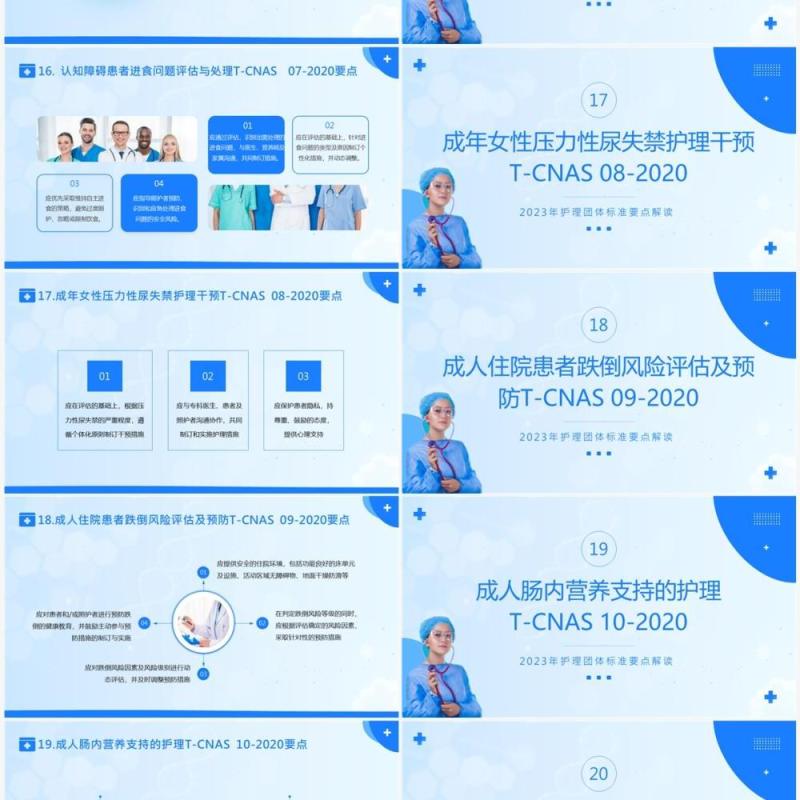 蓝色简约风护理团体标准22项要点解读PPT模板