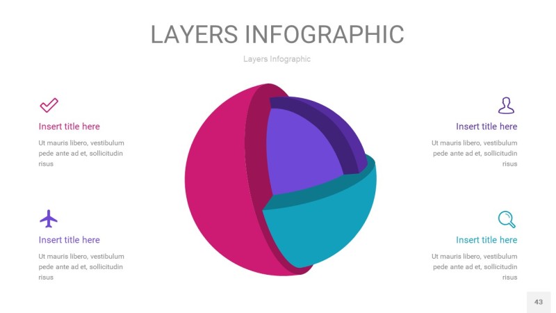紫蓝色3D分层PPT信息图43