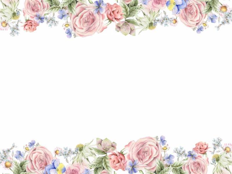 花框架223 - 玫瑰和堇，可爱的花框架