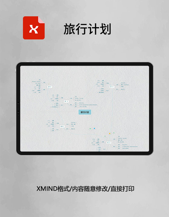 思维导图旅行计划XMind模板