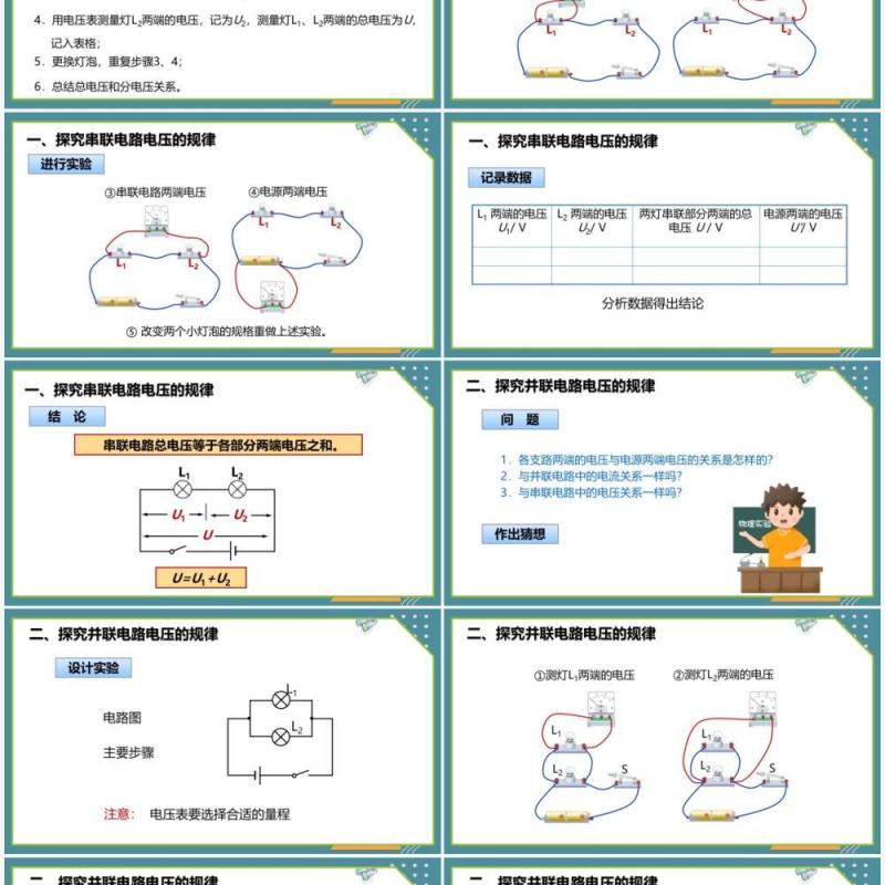 部编版九年级物理全册串并联电路中电流的规律课件PPT模板