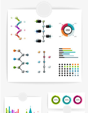 12款矢量PPT数据统计图案