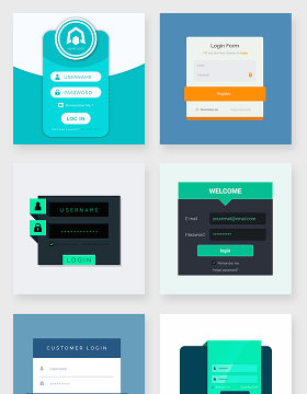 清新简洁APP用户登陆界面系统设计素材