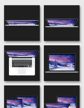 翻开苹果笔记本电脑角度大小模型样机