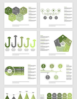 绿色PPT的报表类矢量素材