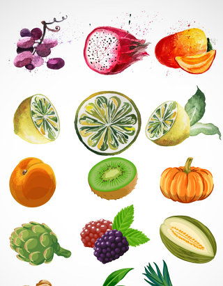 手绘水果食物矢量图手绘食物矢量素材