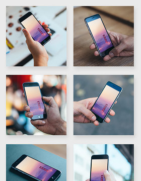 多角度多场景苹果智能手机模型贴图样机