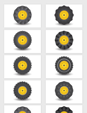 矢量卡车轮胎元素
