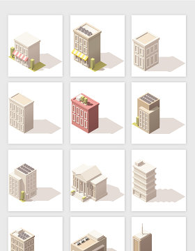 3D地标建筑矢量素材