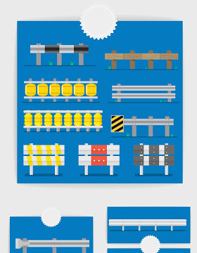 矢量城市交通公路护栏