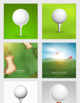 绿色高尔夫球风光矢量素材