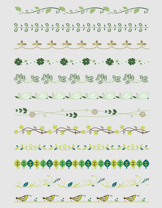 卡通植物分割线设计素材