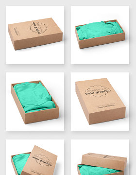 品牌服饰包装盒LOGO贴图样机素材