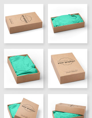 品牌服饰包装盒LOGO贴图样机素材