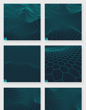 几何创意线条网眼形状矢量素材