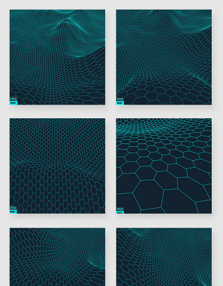 几何创意线条网眼形状矢量素材