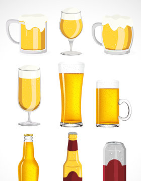 啤酒杯子素材矢量图标图形