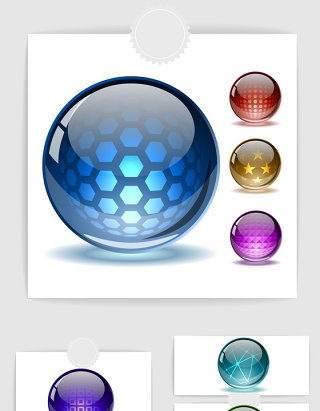 玻璃球水晶球科技球体元素素材