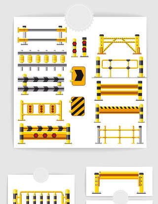 矢量城市交通安全护栏