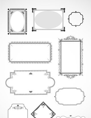 简洁花纹边框矢量素材