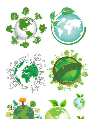 绿色生态爱护地球素材