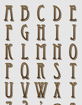 矢量欧式复古英文字母