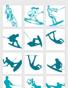 体育运动滑雪冲浪矢量素材
