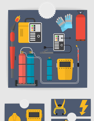 矢量扁平电焊焊接工具素材