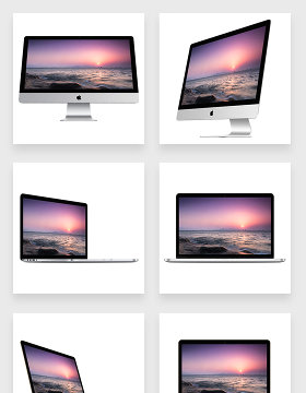 多角度多方向苹果电脑+苹果笔记本电脑样机