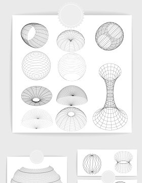 矢量创意抽象线条球形素材