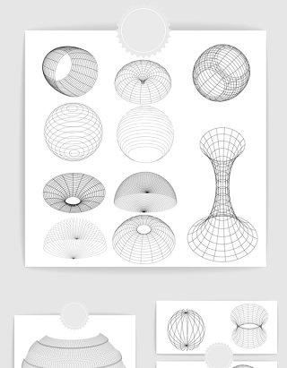 矢量创意抽象线条球形素材