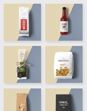 零食饮料品牌包装贴图样机素材
