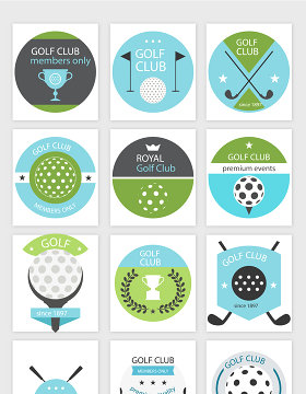 高尔夫运动标贴矢量素材