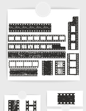 矢量复古粗糙胶卷素材