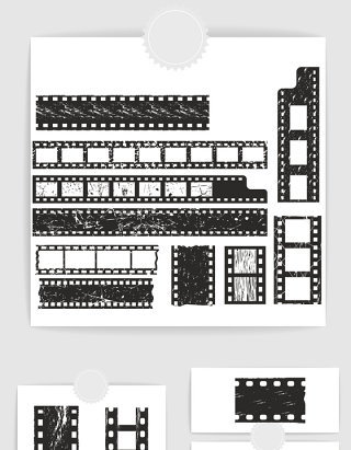 矢量复古粗糙胶卷素材