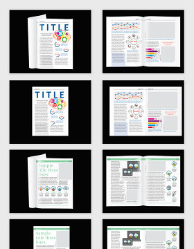 矢量报纸杂志书刊排版样机